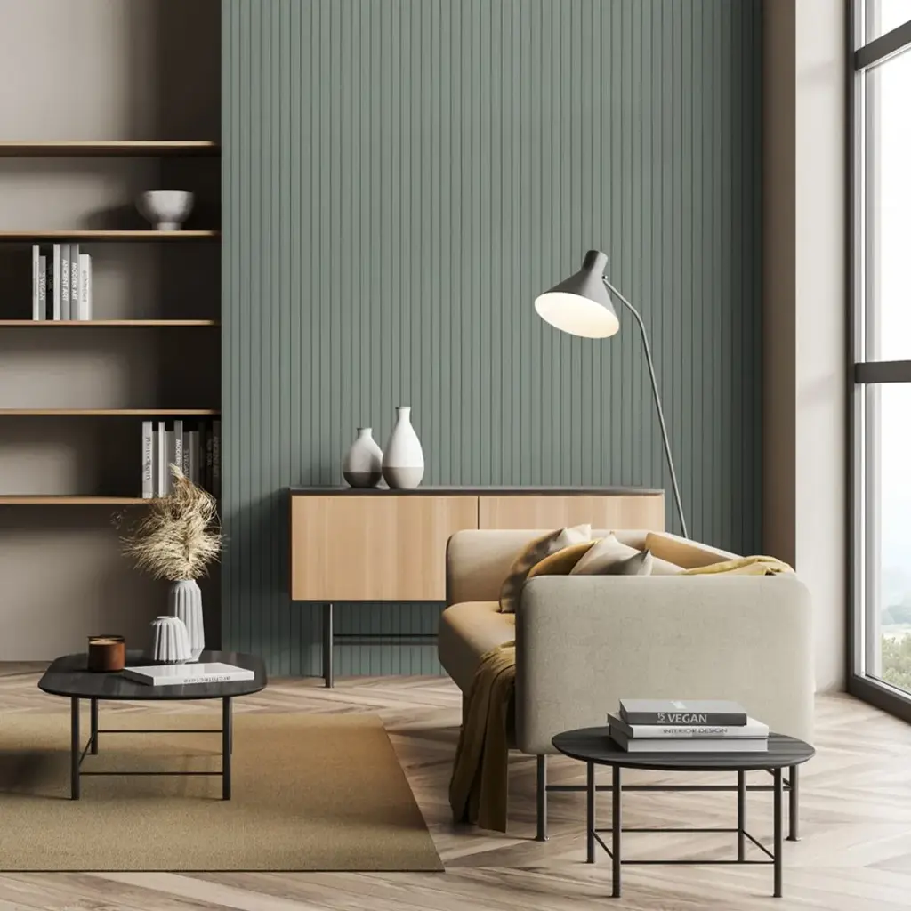 Revestimiento Ripado Verde Glaciar 2440x160 mm 