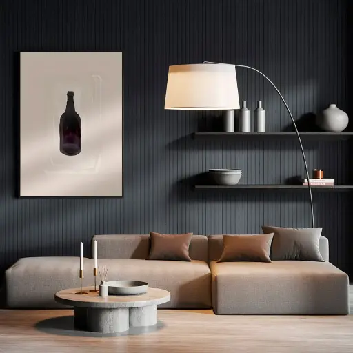 [28000070069] Revestimiento Ripado Gris Grafito 2440x160 mm 